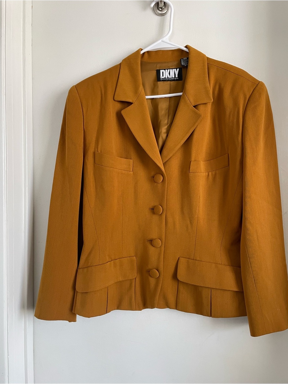 DKNY Women's Mustard Single-Breasted Tailored Blazer